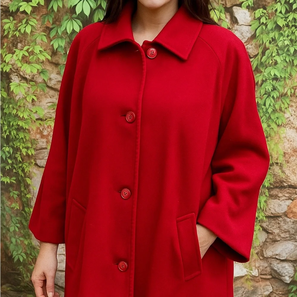 PENDLETON Crimson Merino Wool Button-Front Pea jacket, 20W *AS IS*